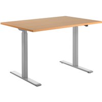 Topstar Sitz-/Steh-Schreibtisch, (B)1.200 mm, grau/buche – Bild 2