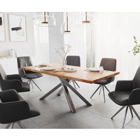 DELIFE Edge Esstisch Akazie Edelstahl