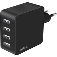 LogiLink USB-Steckdosenadapter, 4x USB-A, 24 Watt, schwarz – Bild 2