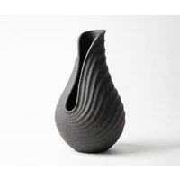 Vase Helixa B20 x T21 x H35 cm Aluminium Basalt Gegossen – Bild 2