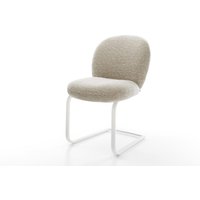 Freischwinger Nube-Flex Webstoff Soft Beige Freischwinger flach Weiß Taschenfederkern
