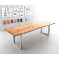 DELIFE Edge Esstisch Akazie Edelstahl
