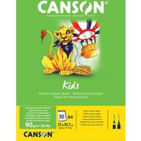 CANSON Zeichenblock Kids, DIN A4, 90 g/qm, 30 Blatt