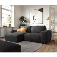 DELIFE Lanzo Ecksofa Schwarz Mikrofaser