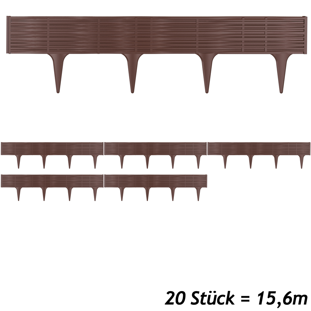Deuba Beeteinfassung 4er-Set Braun 15,6m – Bild 3