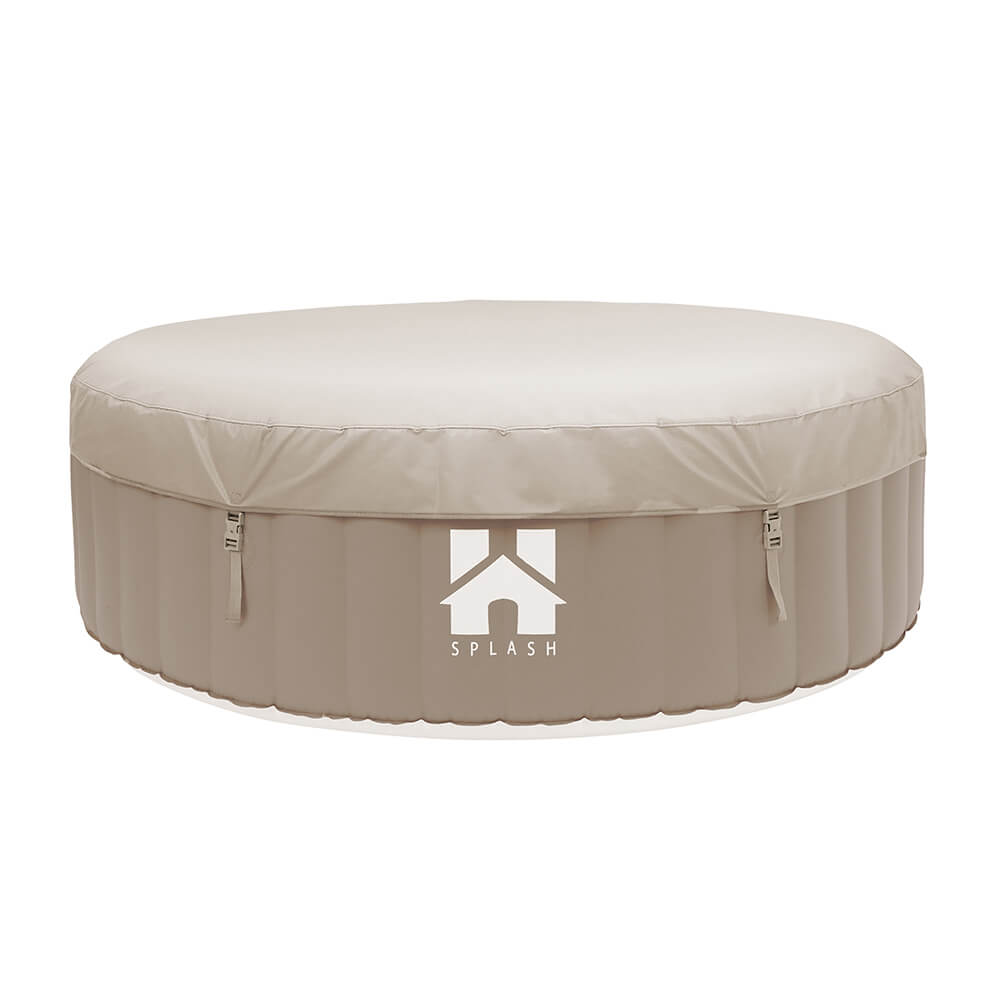 Outdoor Whirlpool inkl. Kissen, Getränkehalter und Sonnendach SPLASH - Ø208 cm 6 Personen Beige – Bild 4