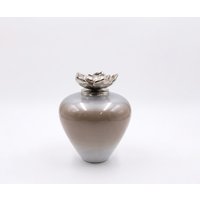 Vase Florena B22 x T22 x H28 cm Glas Mokka Opal Handgemacht