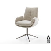 Drehstuhl Clea-Flex Webstoff Soft Beige Fußkreuz Graphit 360 drehbar Wippfunktion