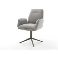 Drehstuhl Zoa-Flex Strukturstoff Soft Grau Fußkreuz Effektfinish Titan 360 drehbar Wippfunktion Taschenfederkern