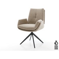 Drehstuhl Clea-Flex Bouclé Schlamm Kreuzgestell breit Schwarz 360 drehbar Wippfunktion – Bild 2