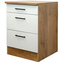 Auszugsunterschrank Avila, Weiß/Braun 60x85x60cm