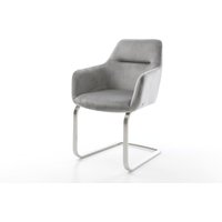 Freischwinger Pejo-Flex Samt Grau Freischwinger flach Edelstahl Taschenfederkern – Bild 2