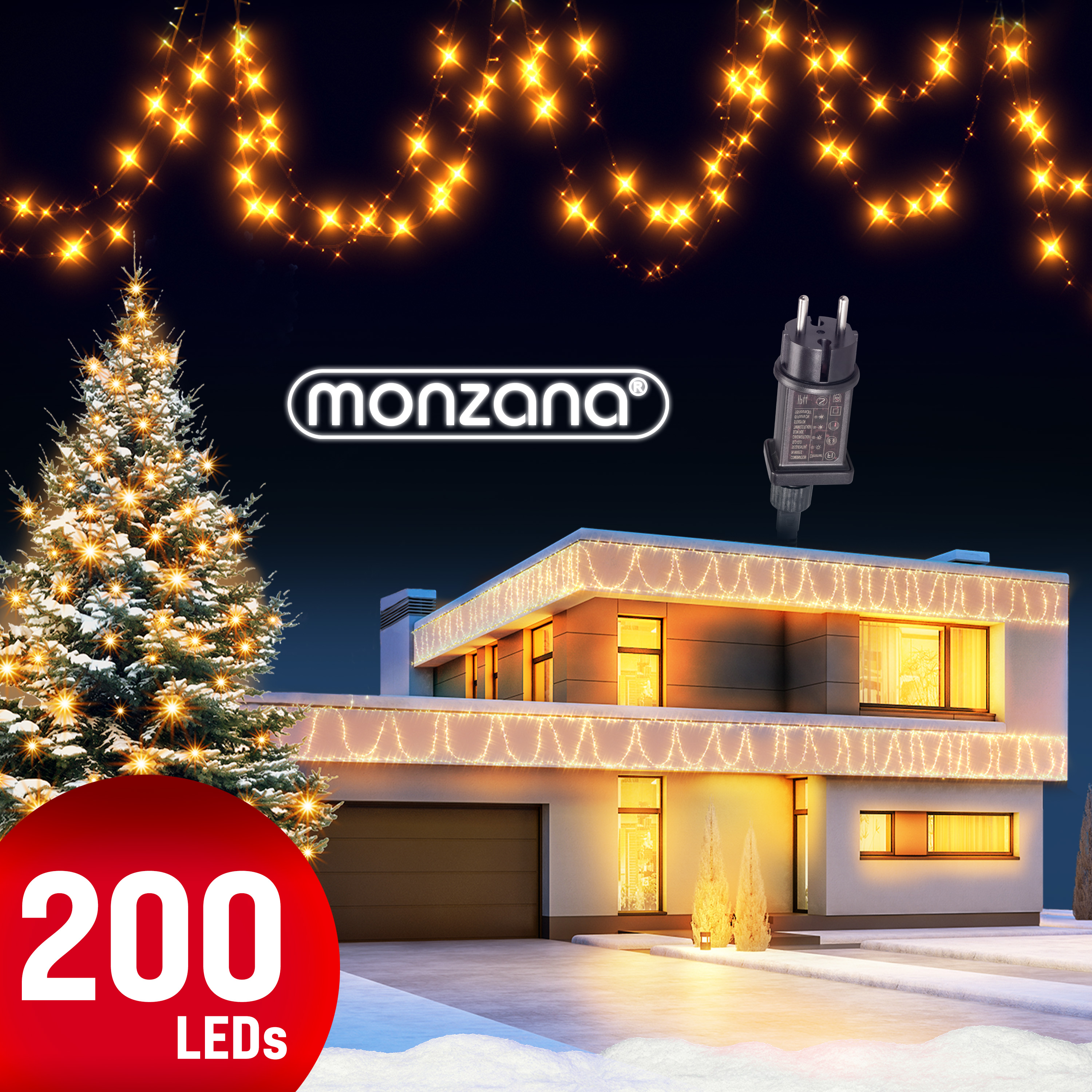 monzana Lichterkette Weihnachten Warmweiß 20m – Bild 3
