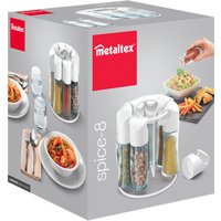 metaltex Gewürzständer Spice 8, unbestückt, rund, weiß