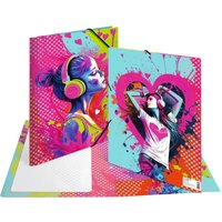 HERMA Eckspannermappe, Music Girl, Karton, DIN A4