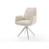 Esszimmerstuhl Zoa-Flex Cord Beige Kreuzgestell kantig Edelstahl Taschenfederkern – Bild 2