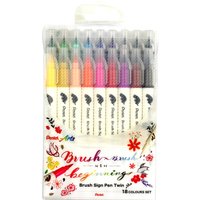 PentelArts BrushSignPen Pinselstift Twin, 18er Set