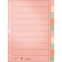 LEITZ Tauenpapier-Register, blanko, A4, 10-teilig, mehrfarbig