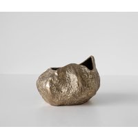 Vase Cratera B29 x T24 x H19 cm Aluminium Champagner Handgemacht