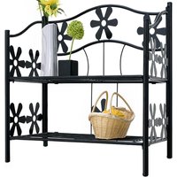Deuba Metallregal Mattschwarz 50x60x30cm