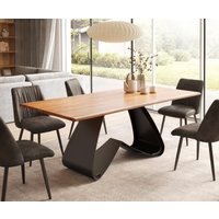 DELIFE Esstisch Edge Akazie Metall