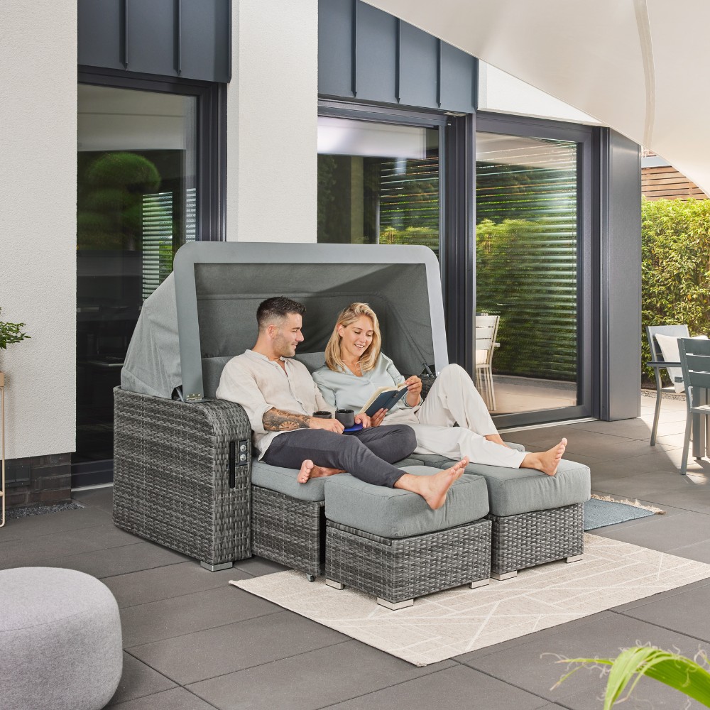 Home Deluxe 4058166242884 Strandkorb Grau – Bild 3
