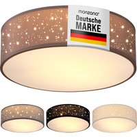 monzana® Deckenlampe Taupe Stoff Ø38cm Sternenhimmel