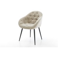 Esszimmerstuhl Gaio-Flex Webstoff Soft Beige 4-Fuß konisch Schwarz – Bild 2