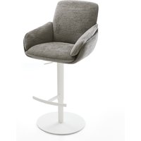 Barstuhl Luan-Flex Bouclé Soft Schlamm Drehfuß höhenverstellbar Metall Weiß