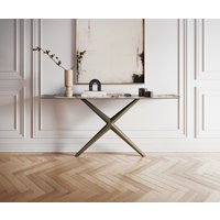 Konsolentisch Edge Boot 180x40 cm Keramik Patagonia Poliert Estelo Metall Effektfinish Titan