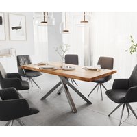 DELIFE Edge Esstisch Akazie Edelstahl – Bild 2