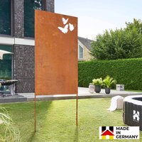 Sichtschutz aus Qualitätsstahl BUTTERFLY - Rostoptik - Made in Germany – Bild 2
