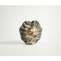 Vase Nerina B36 x T13 x H35 cm Aluminium Verde Antico Handgemacht