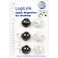 LogiLink Kabel-Clip, selbstklebend, in weiß & schwarz