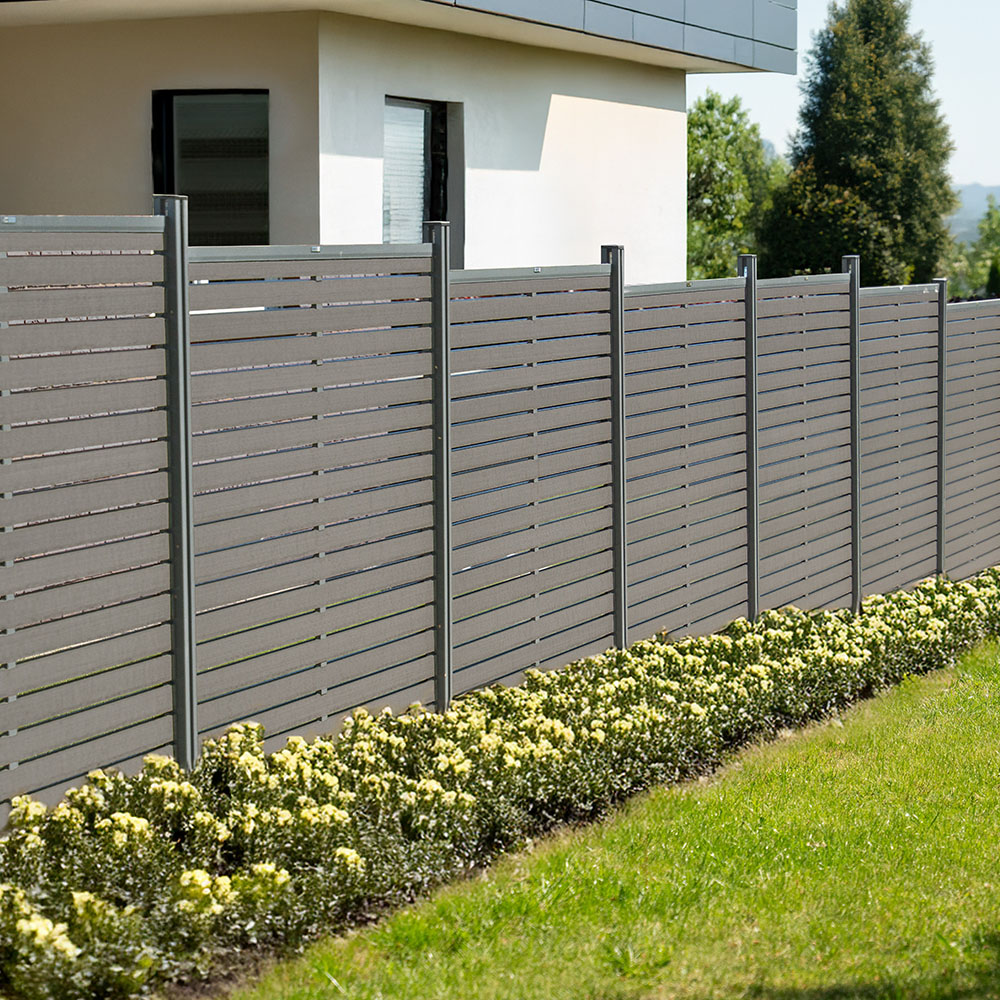 WPC Sichtschutzzaun ALIRA Dunkelgrau - 2 x Element 3 x Pfosten – Bild 3