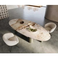 DELIFE Edge Oval Esstisch Keramik