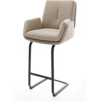 Barstuhl Clea-Flex Bouclé Schlamm Freischwinger Flach Metall Schwarz