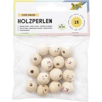 folia Holzperlen CUTE FACES, rund – Bild 2