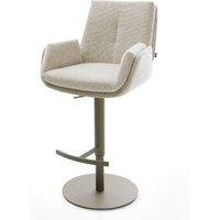Barstuhl Clea-Flex Webstoff Soft Beige Drehfuß höhenverstellbar Metall Titanfarben