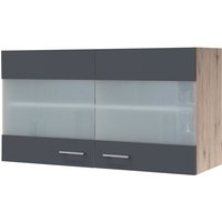 Oberschrank Tiago Basaltgrau/San Remo Eiche hell NB ca. 100x54,8x32cm – Bild 2