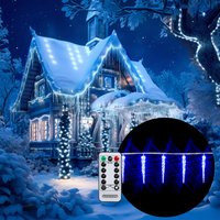 monzana® Lichterkette Eiszapfen Blau 13m