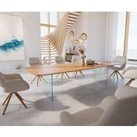 DELIFE Edge Esstisch Eiche Glas